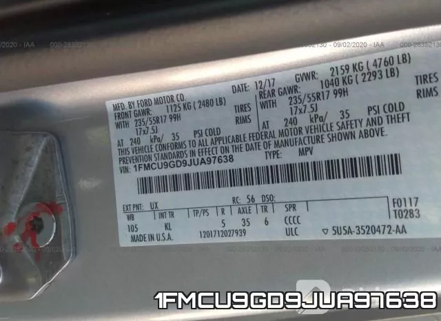 1FMCU9GD9JUA97638 фото 10