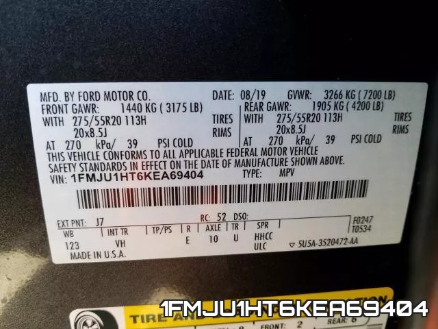 1FMJU1HT6KEA69404 фото 2