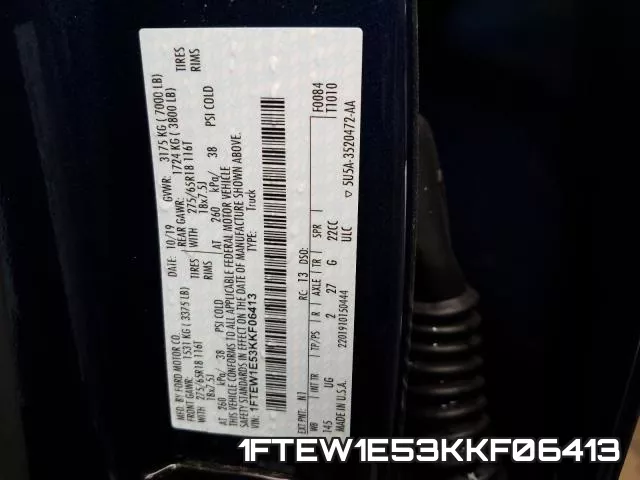 1FTEW1E53KKF06413 фото 2