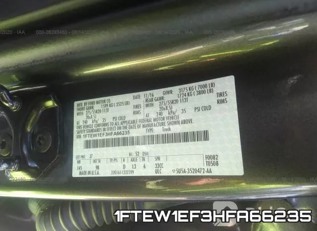 1FTEW1EF3HFA66235 фото 10