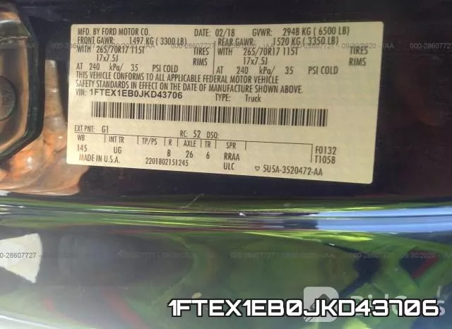 1FTEX1EB0JKD43706 фото 10