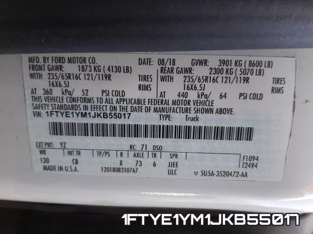 1FTYE1YM1JKB55017 фото 2