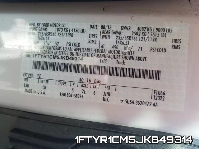 1FTYR1CM5JKB49314 фото 2