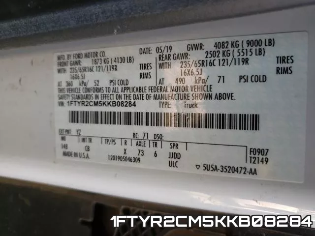 1FTYR2CM5KKB08284 фото 2