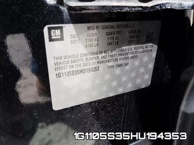 1G1105S35HU194353 фото 2