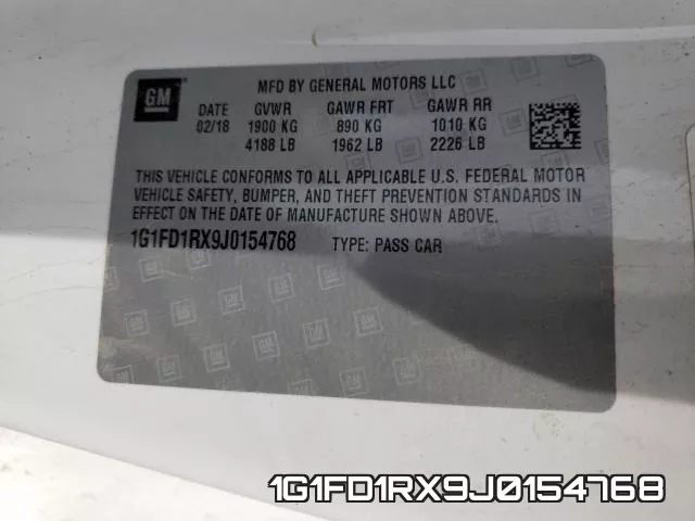 1G1FD1RX9J0154768 фото 2