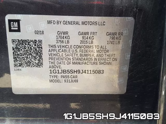 1G1JB5SH9J4115083 фото 2