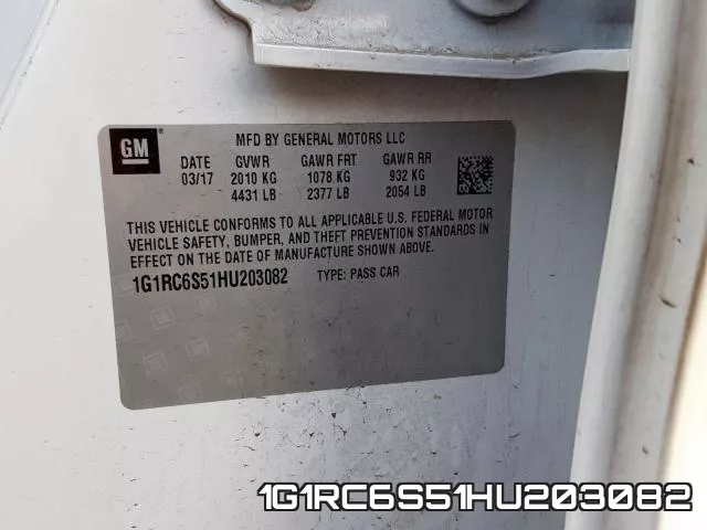 1G1RC6S51HU203082 фото 2
