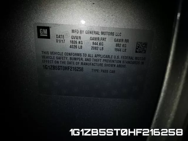 1G1ZB5ST0HF216258 фото 2