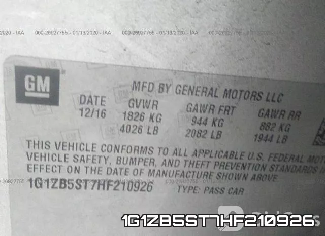 1G1ZB5ST7HF210926 фото 10