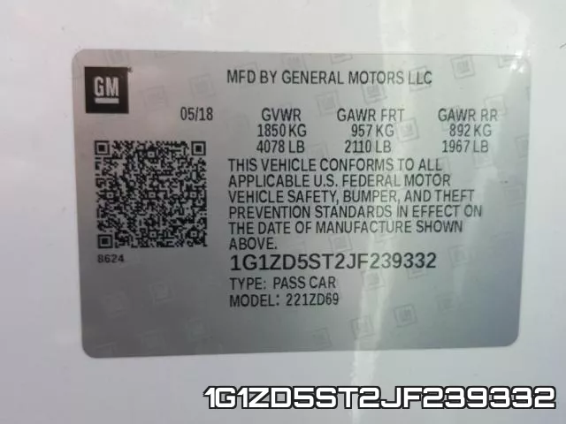 1G1ZD5ST2JF239332 фото 2