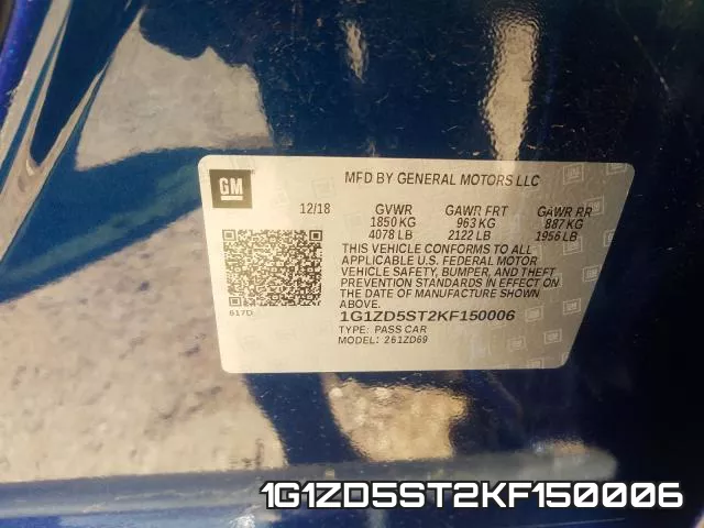 1G1ZD5ST2KF150006 фото 2