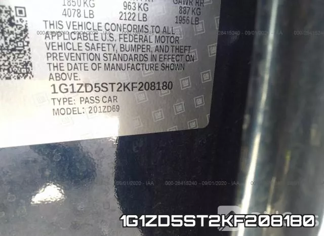 1G1ZD5ST2KF208180 фото 10