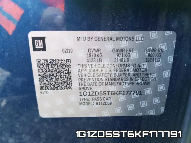 1G1ZD5ST6KF177791 фото 2