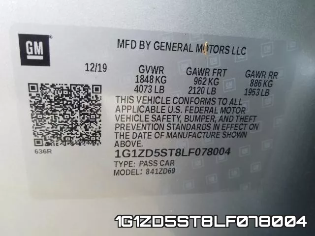 1G1ZD5ST8LF078004 фото 2