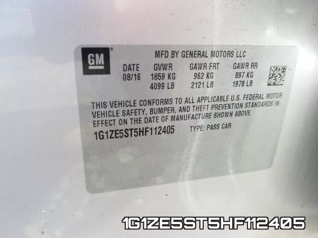 1G1ZE5ST5HF112405 фото 2