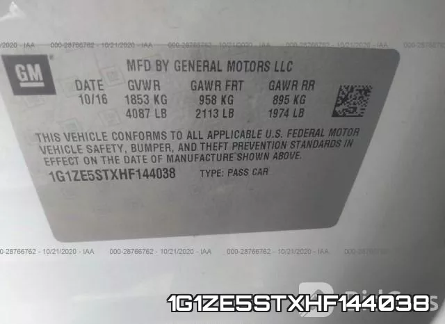 1G1ZE5STXHF144038 фото 10