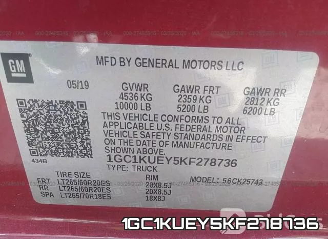 1GC1KUEY5KF278736 фото 9