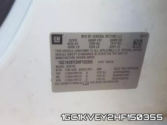 1GC1KVEY2HF150355 фото 2