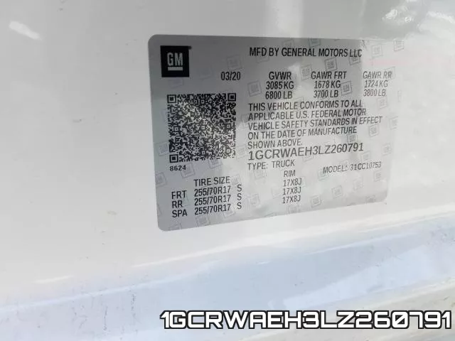1GCRWAEH3LZ260791 фото 2