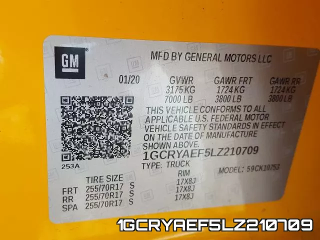 1GCRYAEF5LZ210709 фото 2