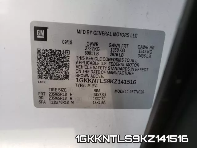 1GKKNTLS9KZ141516 фото 2