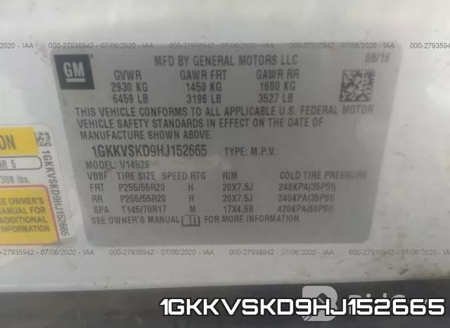 1GKKVSKD9HJ152665 фото 10