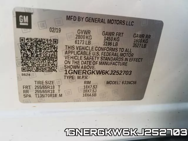 1GNERGKW6KJ252703 фото 2