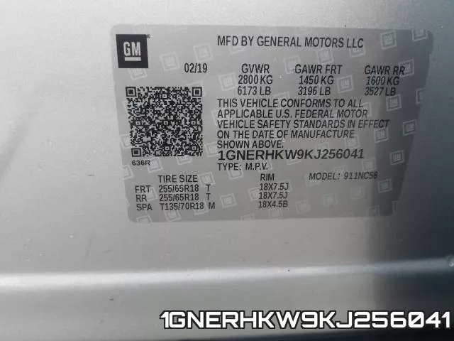 1GNERHKW9KJ256041 фото 2