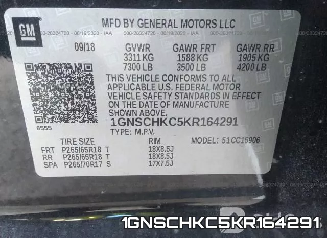 1GNSCHKC5KR164291 фото 10