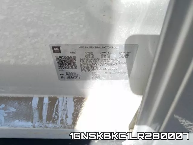 1GNSKBKC1LR280007 фото 2