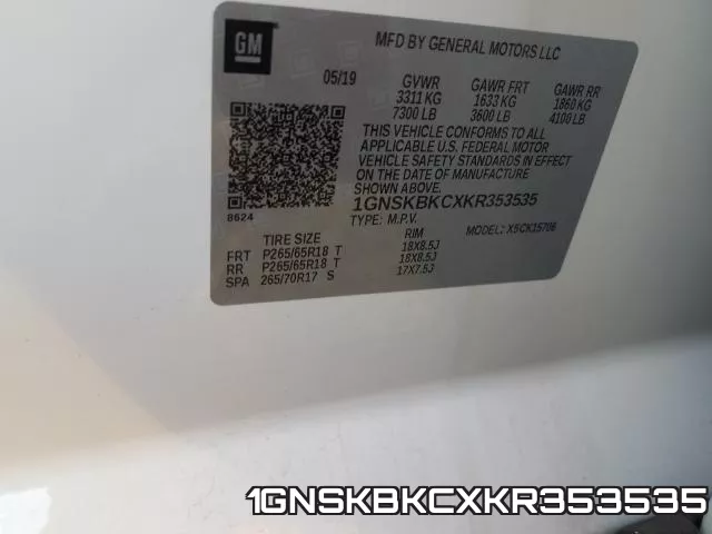 1GNSKBKCXKR353535 фото 2