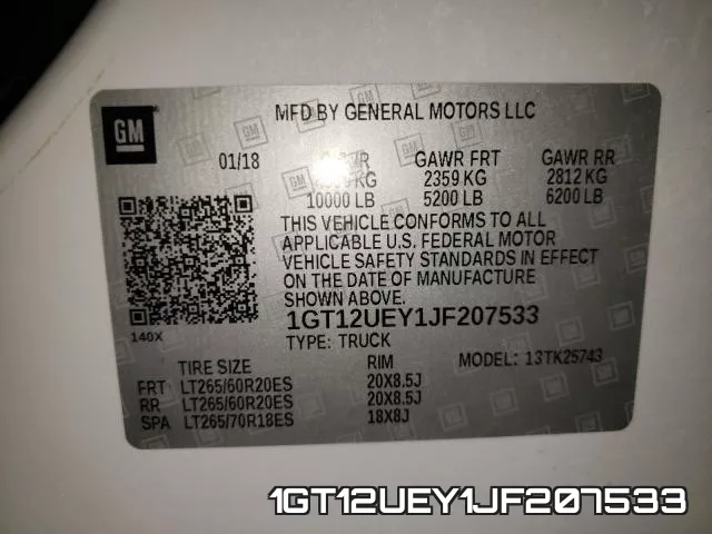 1GT12UEY1JF207533 фото 2