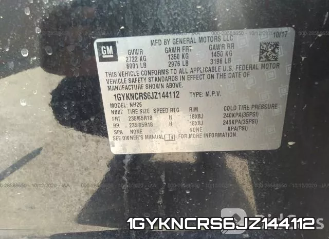 1GYKNCRS6JZ144112 фото 9