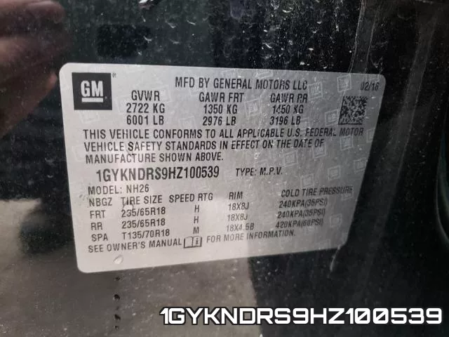 1GYKNDRS9HZ100539 фото 2