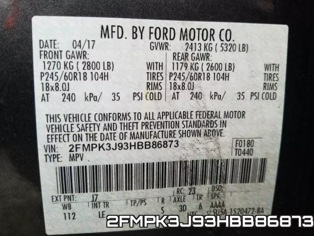 2FMPK3J93HBB86873 фото 2