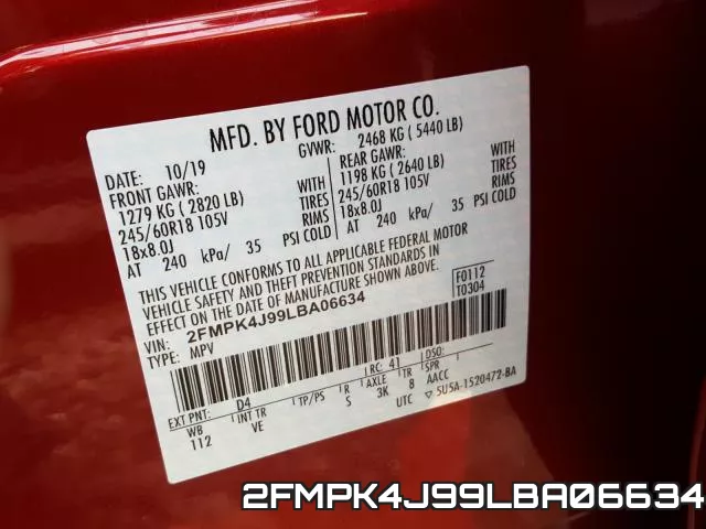 2FMPK4J99LBA06634 фото 2