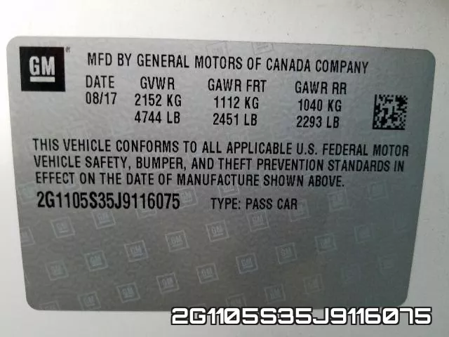 2G1105S35J9116075 фото 2