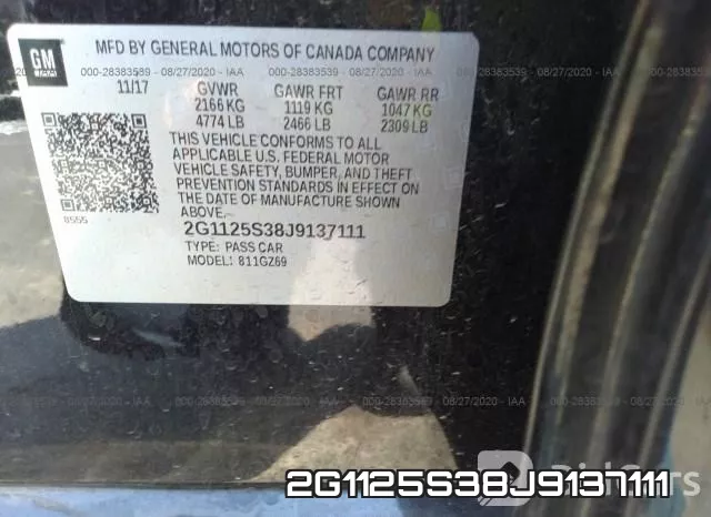 2G1125S38J9137111 фото 10