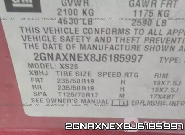 2GNAXNEX8J6185997 фото 10