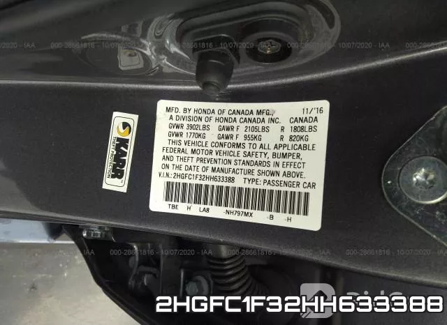 2HGFC1F32HH633388 фото 10