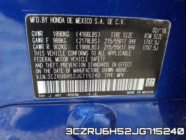3CZRU6H52JG715240 фото 2