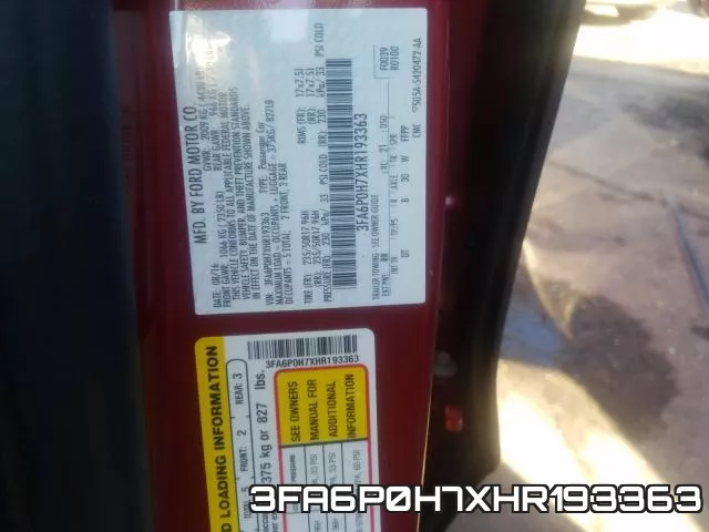 3FA6P0H7XHR193363 фото 2