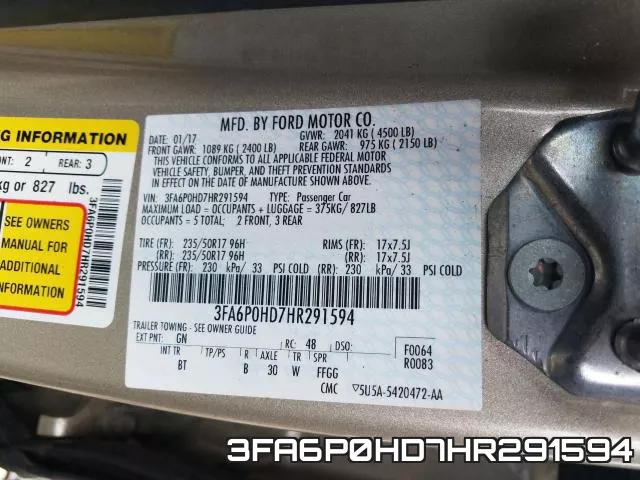 3FA6P0HD7HR291594 фото 2