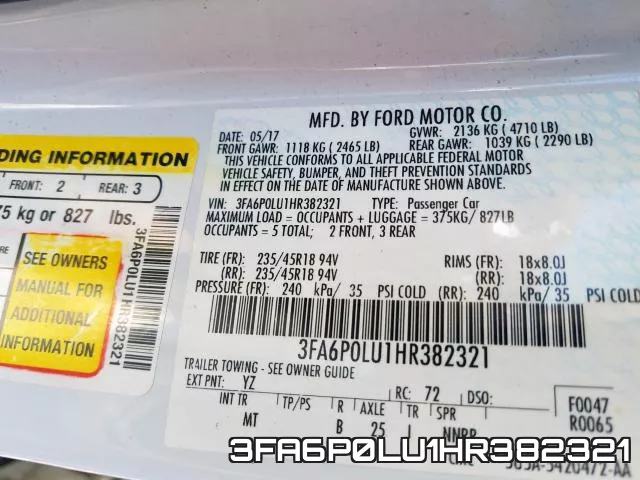 3FA6P0LU1HR382321 фото 2