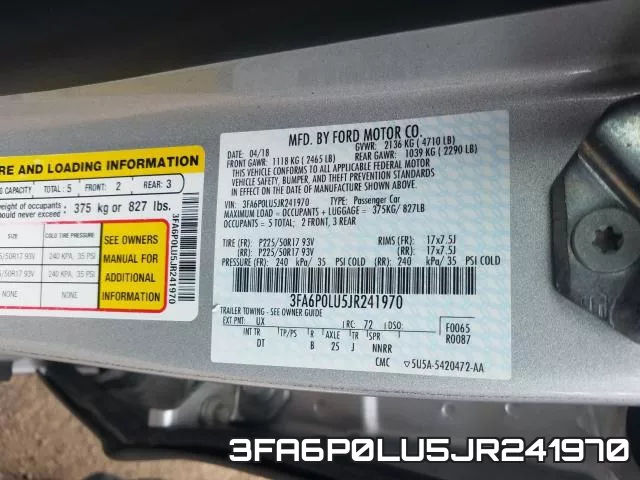 3FA6P0LU5JR241970 фото 2