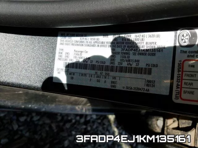 3FADP4EJ1KM135161 фото 2
