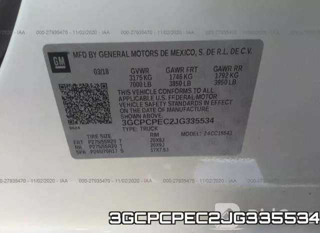 3GCPCPEC2JG335534 фото 10