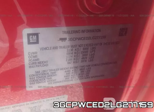 3GCPWCED2LG277159 фото 10