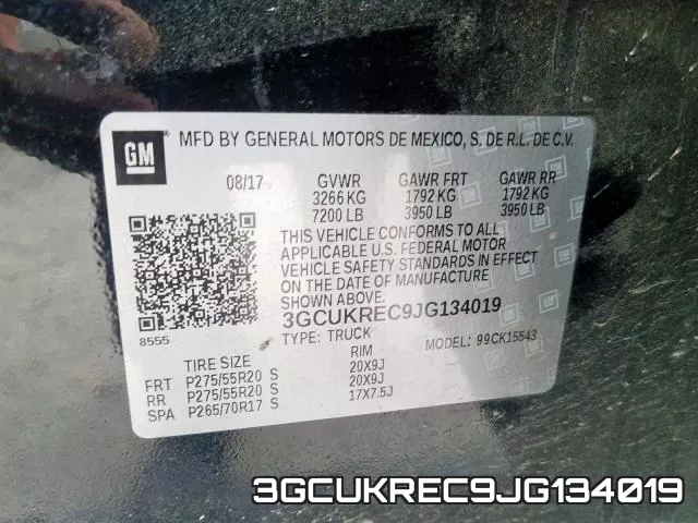 3GCUKREC9JG134019 фото 2